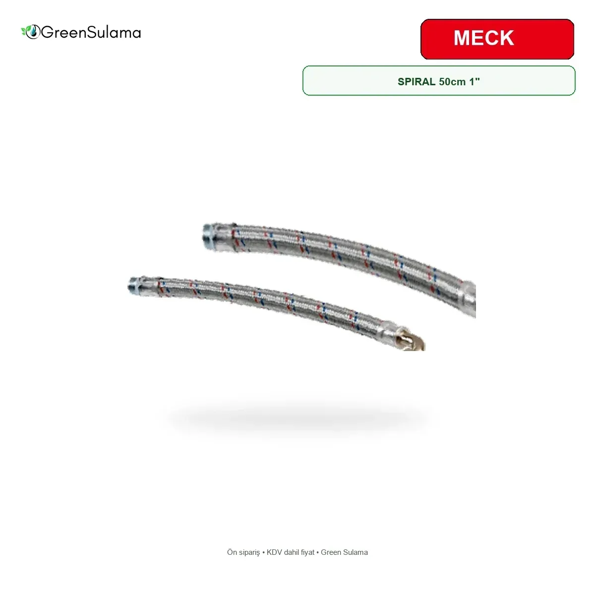 MECK SPİRAL HORTUM 50cm 1″ Dirsekli Spiral Hortum MECK SPİRAL HORTUM 50cm 1" Dirsekli Spiral Hortum ürün görseli - Green Sulama