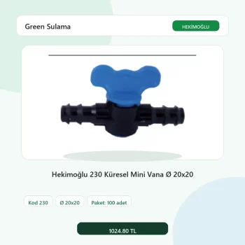 Hekimoğlu 230 Küresel Mini Vana Ø 20x20 - 100 Adet Paket gerçek katalog ürün görseli