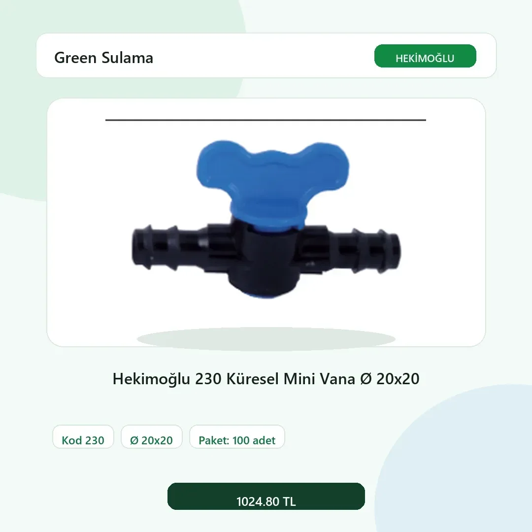 Hekimoğlu 230 Küresel Mini Vana Ø 20×20 - 100 Adet Paket gerçek katalog ürün görseli Hekimoğlu 230 Küresel Mini Vana Ø 20x20 - 100 Adet Paket gerçek katalog ürün görseli