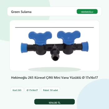 Hekimoğlu 265 Küresel Çiftli Mini Vana Yüzüklü Ø 17x16x17 - 50 Adet Paket gerçek katalog ürün görseli