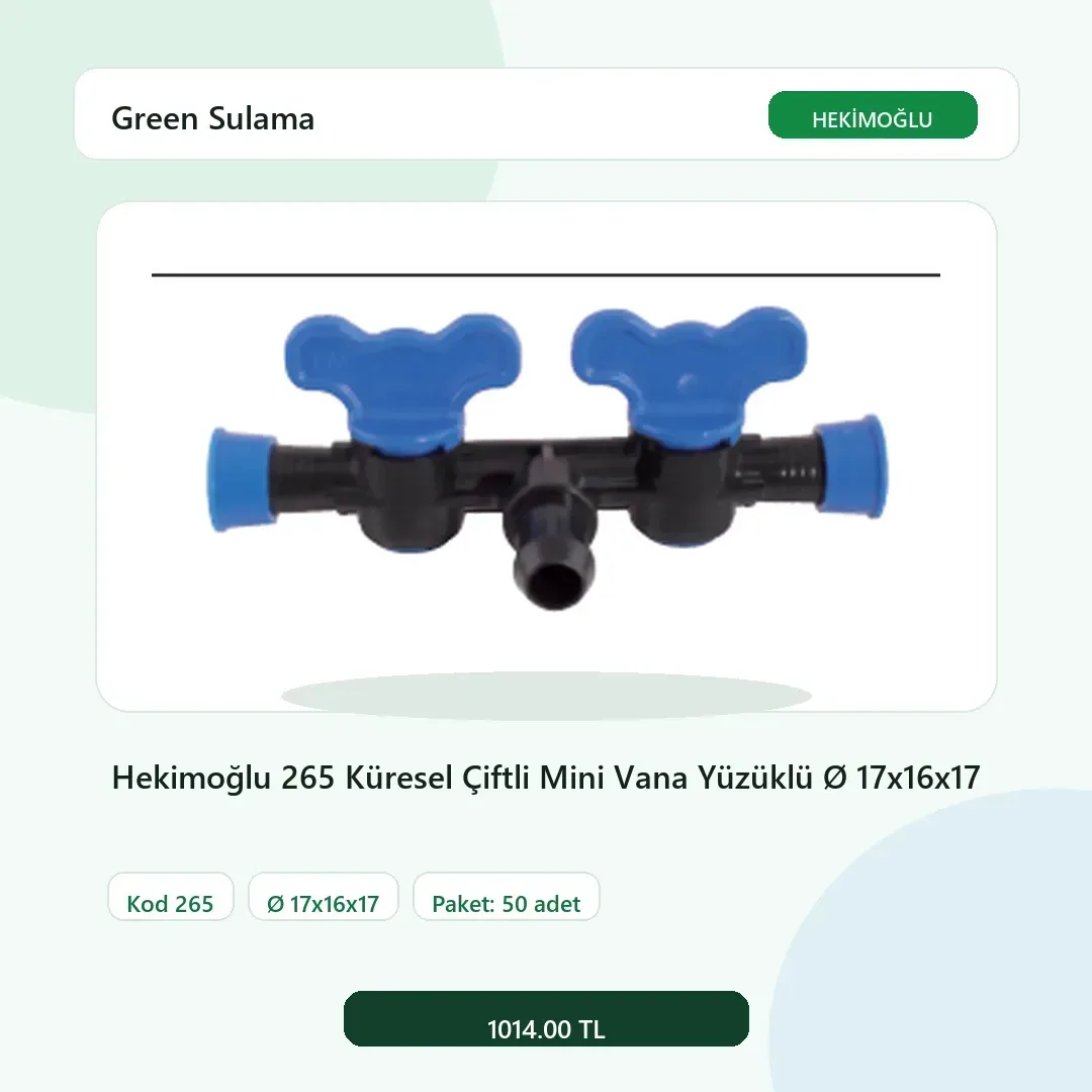 Hekimoğlu 265 Küresel Çiftli Mini Vana Yüzüklü Ø 17x16x17 - 50 Adet Paket gerçek katalog ürün görseli Hekimoğlu 265 Küresel Çiftli Mini Vana Yüzüklü Ø 17x16x17 - 50 Adet Paket gerçek katalog ürün görseli