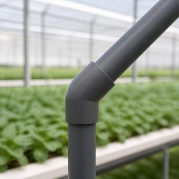 Pimtaş UH-PVC 45 derece yapıştırma muflu dirsek sera sulama uygulaması