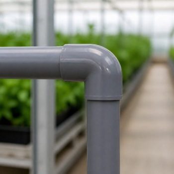 Pimtaş UH-PVC 90 derece yapıştırma muflu dirsek sera sulama uygulaması