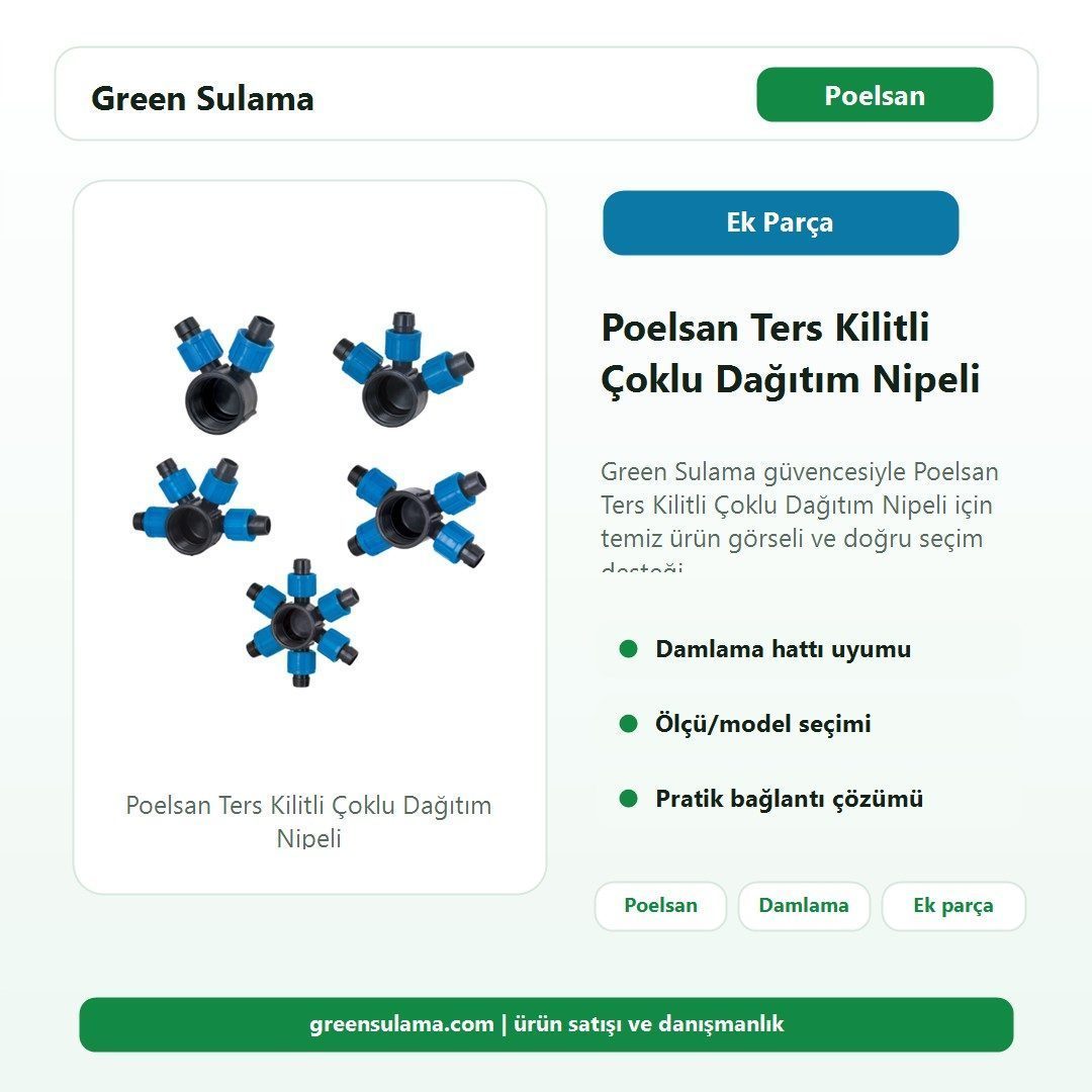 Poelsan Damlama Çoklu Dağıtım Nipeli 3 çıkış 20 mm resmi