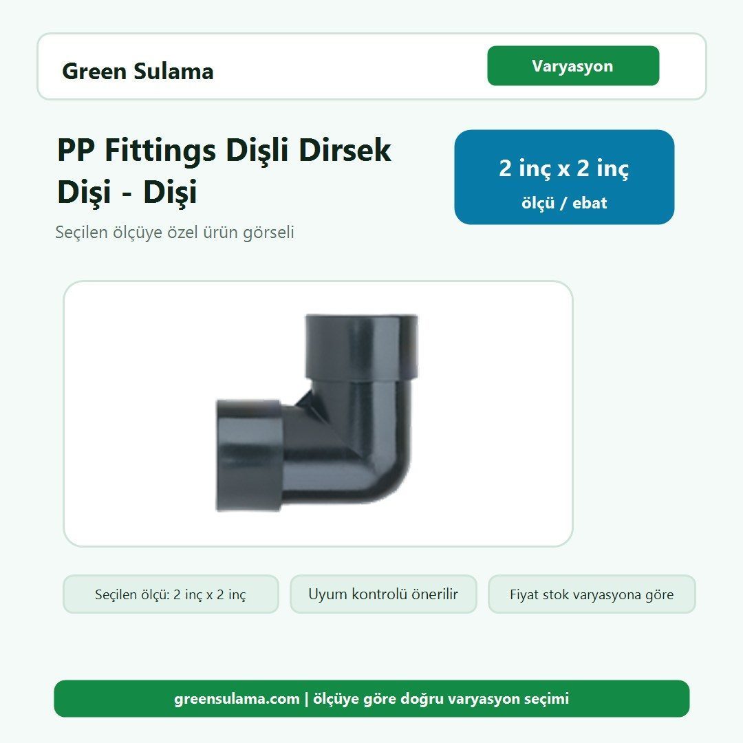 PP Fittings Dişli Dirsek Dişi - Dişi 2 inç x 2 inç varyasyon görseli Poelsan PP Fittings Dişli Dirsek Dişi Dişi 2" x 2" Poelsan PP Fittings Dişli Malzemeler ürün görseli
