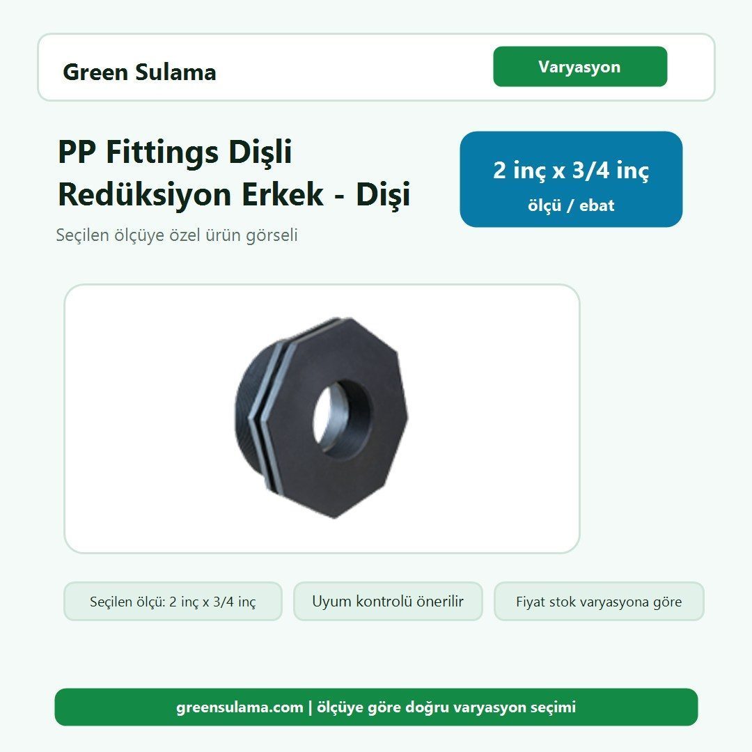 PP Fittings Dişli Redüksiyon Erkek - Dişi 2 inç x 3/4 inç varyasyon görseli Poelsan PP Fittings Dişli Redüksiyon Erkek Dişi 2" x ¾" Poelsan PP Fittings Dişli Malzemeler ürün görseli