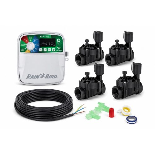 Rain Bird ESP-TM2 ve 4 istasyon solenoid vana seti beyaz arka plan Rain Bird ESP-TM2 ve 4 istasyon solenoid vana seti beyaz arka plan