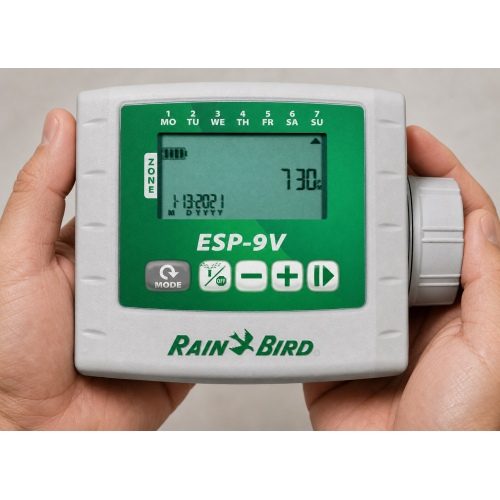 Rain Bird ESP9VI 1 istasyonlu pilli kontrol ünitesi elde kullanım görünümü Rain Bird ESP9VI 1 istasyonlu pilli kontrol ünitesi elde kullanım görünümü