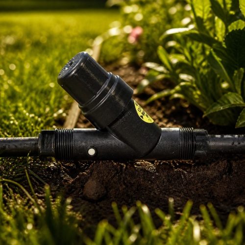 Rain Bird PRF100RBY 1 inç basınç regüleli filtre bahçede sinematik görünüm Rain Bird PRF100RBY 1 inç basınç regüleli filtre bahçede sinematik görünüm