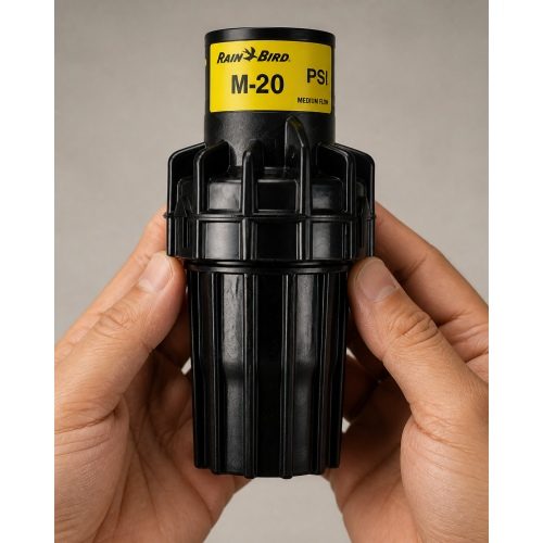 Rain Bird PSI-M20 20 PSI basınç regülatörü elde kullanım görünümü Rain Bird PSI-M20 20 PSI basınç regülatörü elde kullanım görünümü