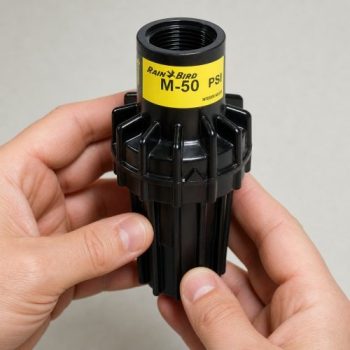Rain Bird PSI-M50 50 PSI basınç regülatörü elde kullanım görünümü