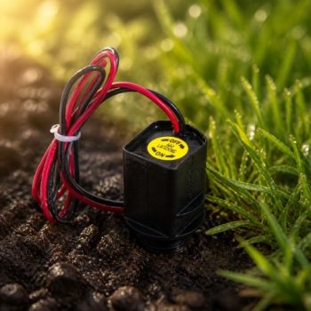 Rain Bird TBOSPSOL 9V latching solenoid bobini bahçede sinematik görünüm