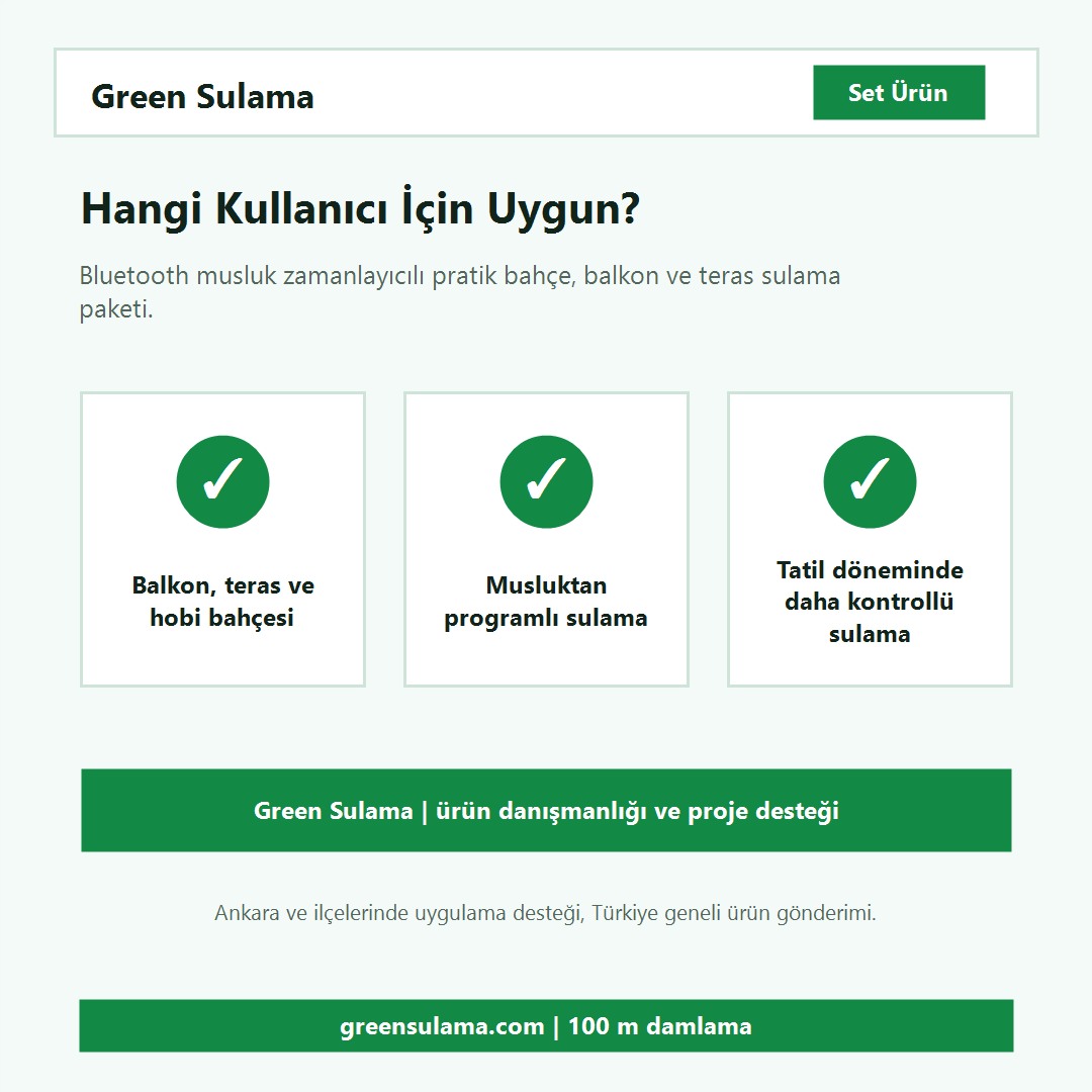 Solem BL-NR Akıllı Damla Sulama Seti kullanım alanı Solem BL-NR 100 metre damla sulama seti kullanım alanı ve ürün danışmanlığı