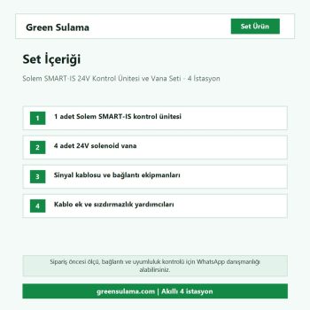 Solem SMART-IS 4 istasyon kontrol ve vana seti set içeriği ve parça listesi