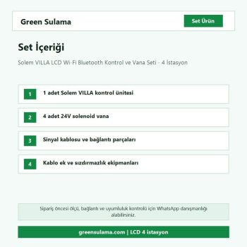 Solem VILLA 4 istasyon kontrol ve vana seti set içeriği ve parça listesi